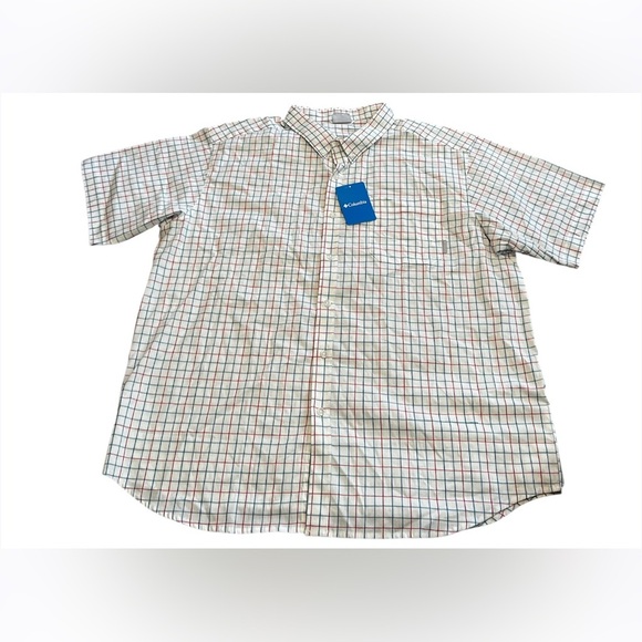 NWT Columbia Rapid Rivers White Grid Short Sleeve Button Down Shirt - Picture 2 of 14